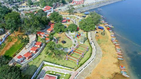 Scenic beauty of patratu dam with patratu lake resort