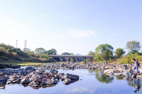 Beautiful view from patratu dam gates