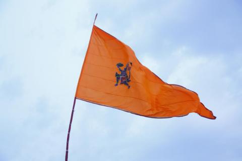 Flag decorated during Hanuman Jayanti