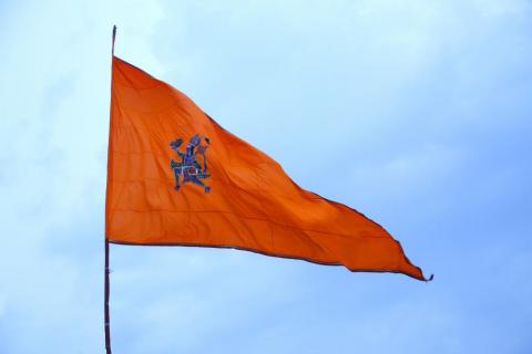 Flag decorated during Hanuman Jayanti