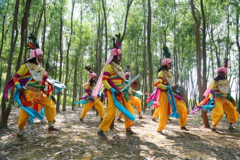 Jharkhand paika dance also known as martial arts form of dance in action