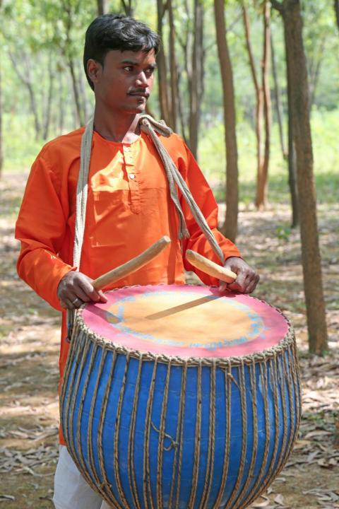 Tribal of Jharkhand participating in sarhul festival celebration