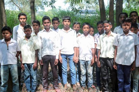 Group of village kids