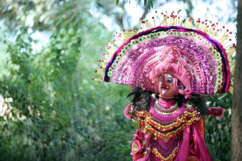 Chhau artist performing dance