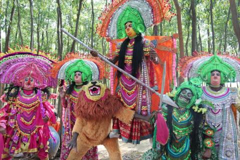 Group of Chhau artist performing dance