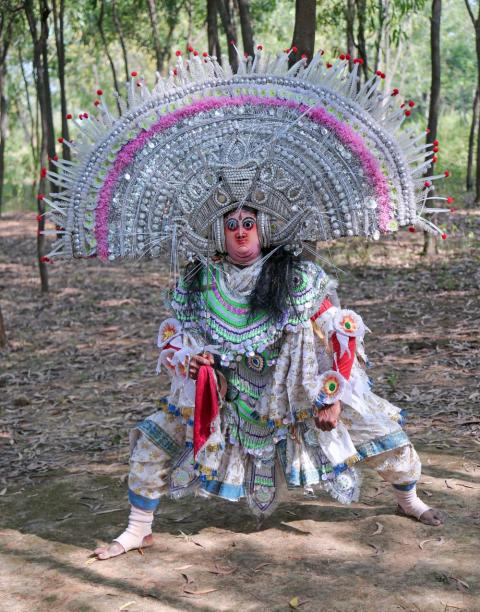 Chhau artist performing dance