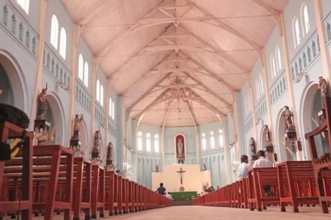 Interior view of a modern church