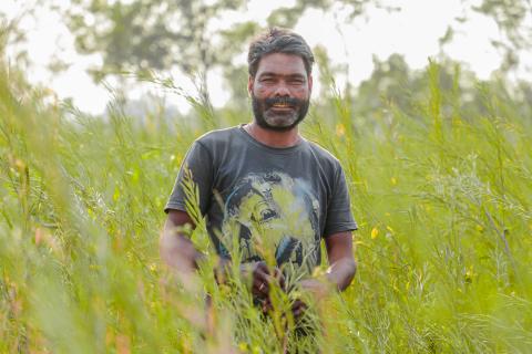 Man standing in field