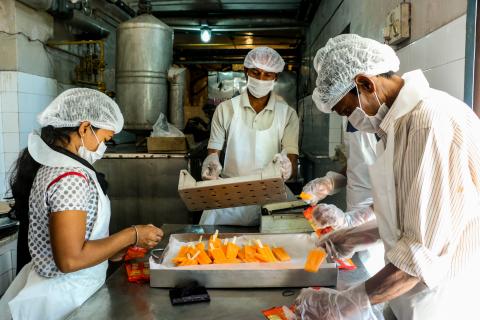 Inside of an Ice Cream factory