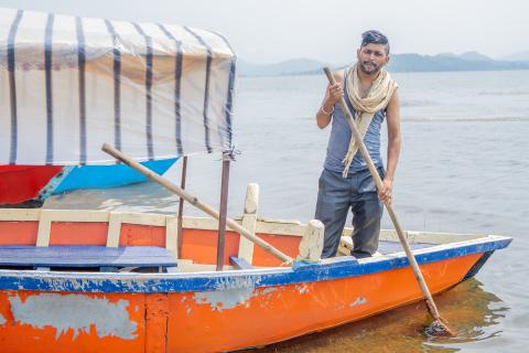 Man with boat