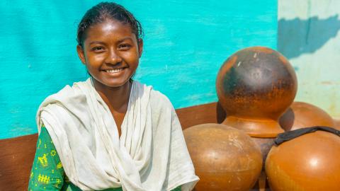 Portrait of village girl